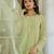 Pista green chanderi silk heavy thread embroidery work kurta pant set