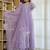 Lavender chanderi silk heavy thread embroidery work kurta pant set