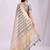 grey color zari border work orgenza stripe saree with blouse