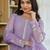 Lavender chanderi silk heavy thread embroidery work kurta pant set