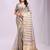 grey color zari border work orgenza stripe saree with blouse