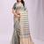 green color zari border work orgenza stripe saree with blouse