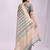green color zari border work orgenza stripe saree with blouse