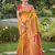 yellow color weaving work banarasi art silk saree with blouse
