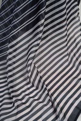 Black digital printed linen ready to wear designer saree with unstitched blouse 8