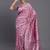 Pink color woven linen cotton saree with blouse
