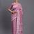 Pink color woven linen cotton saree with blouse