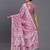 Pink color woven linen cotton saree with blouse
