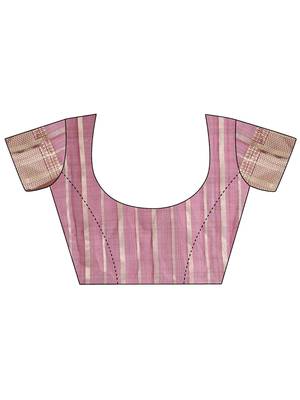 purple zari border orgenza saree with blouse 5