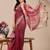 magenta color zari border orgenza saree with blouse