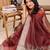 maroon color zari border orgenza saree with blouse