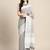 grey woven zari border linen cotton saree