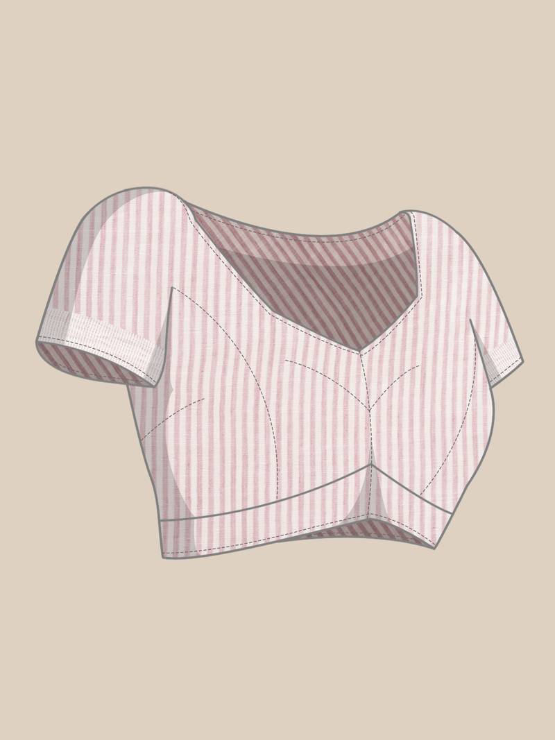 purple woven zari border linen cotton saree