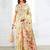 off white color weaven flower linen cotton saree
