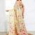 off white color weaven flower linen cotton saree