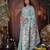 sky blue color weaven flower linen cotton saree