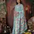 sky blue color weaven flower linen cotton saree