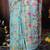 sky blue color weaven flower linen cotton saree