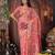 pink color weaven flower linen cotton saree