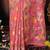 pink color weaven flower linen cotton saree