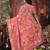pink color weaven flower linen cotton saree