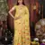 Yellow color weaven flower linen cotton saree