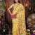 Yellow color weaven flower linen cotton saree