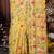 Yellow color weaven flower linen cotton saree