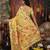 Yellow color weaven flower linen cotton saree