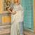 sky blue color woven border & pallu linen saree