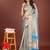 grey color zari border orgenza saree with blouse