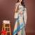 grey color zari border orgenza saree with blouse
