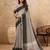 chocolate grey color solid linen cotton saree 