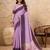 purple color solid linen cotton saree 
