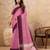 rani pink color solid linen cotton saree 