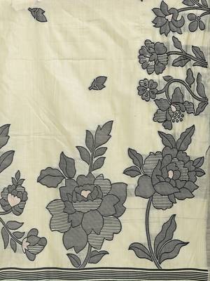 light green color embroidred linen cotton saree 4