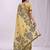 yellow color embroidred linen cotton saree