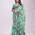 rama green color embroidred linen cotton saree