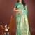green color lichi art silk blend woven work saree