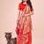 red color lichi art silk blend woven work saree