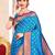 sky blue color woven work paithani art silk saree