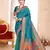 sea green color woven work paithani art silk saree