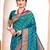sea green color woven work paithani art silk saree