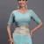 sky blue color woven work linen cotton saree