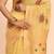 yellow color woven work linen cotton saree