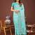 sea green color woven linen cotton saree 