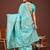 sea green color woven linen cotton saree 