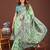 light green color woven linen cotton saree 
