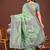 light green color woven linen cotton saree 