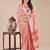 peach color solid orgenza zari border  saree 
